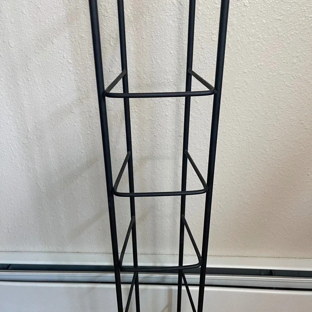 Vtg 75+ Black Wood Base CD Retro Game Storage Tower Wire Rack ps1 Nintendo